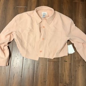 NWT Aritzia Wilfred Little Cropped Jacket in Coral Blush Size XXL